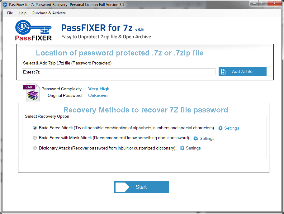 All the methods of 7z password recovery
