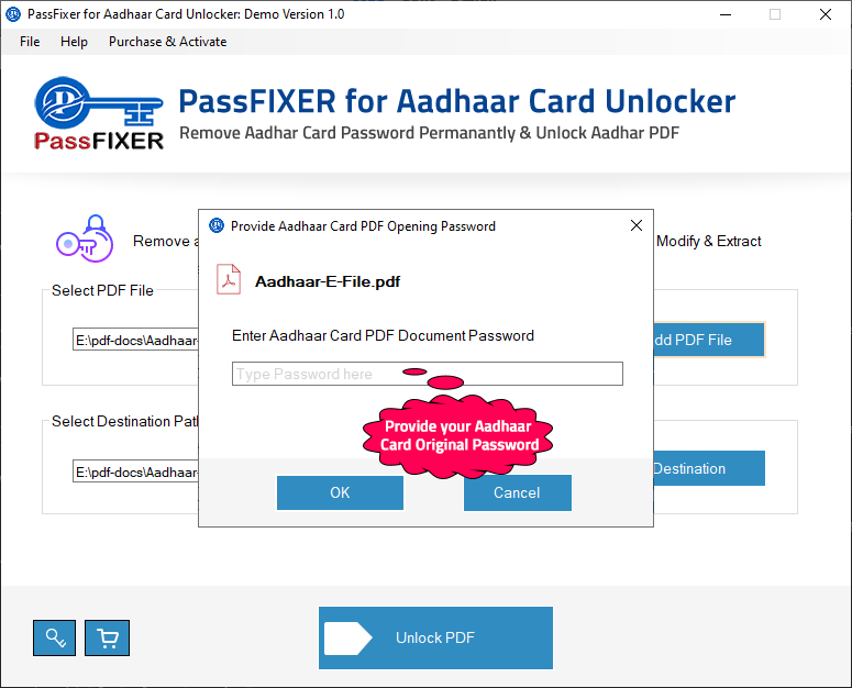 aadhaar card password remover