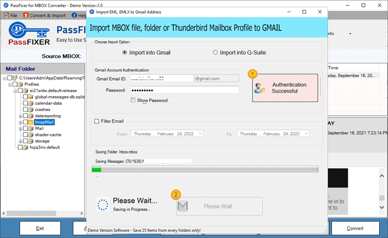 mbox to Gmail migration