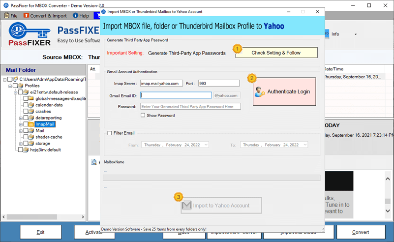 mbox to yahoo options