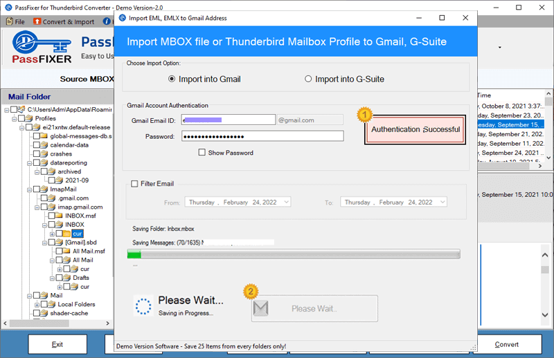 thunderbird to Gmail migration