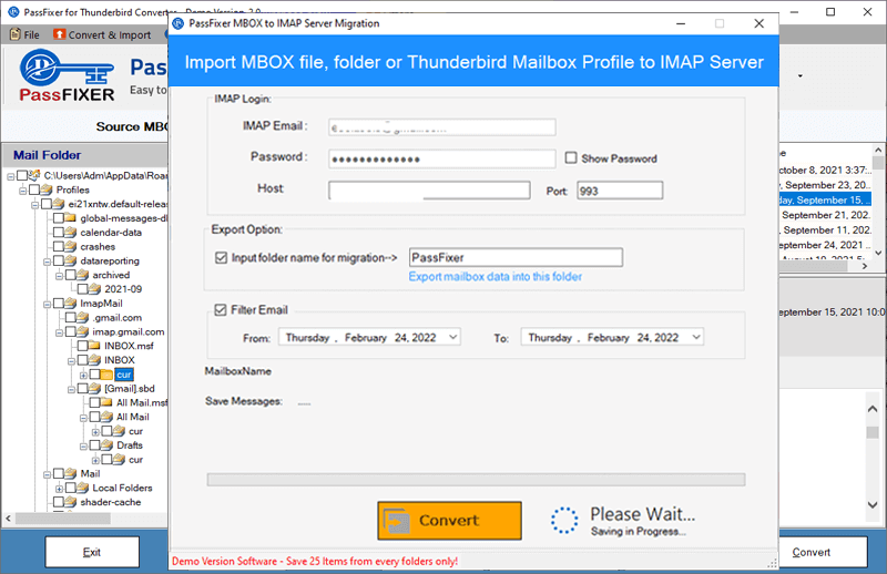 thunderbird to imap migration