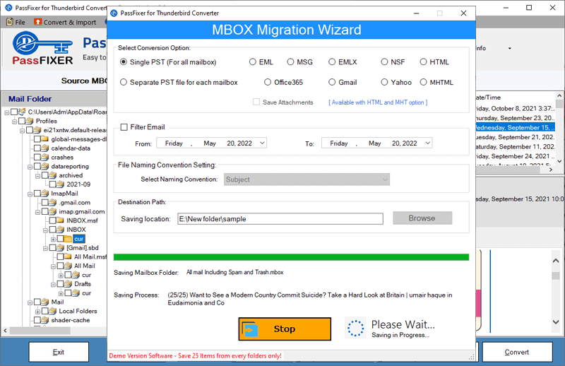 thunderbird to PST Conversion